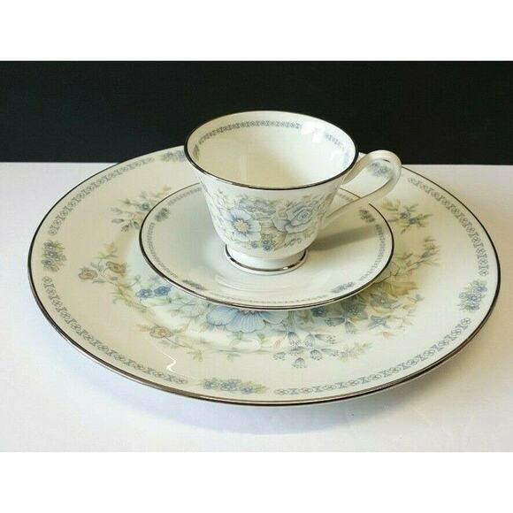 Lenox Oxford Bone China 'Midsummer' 3-pc Dinner Plate, Cup, Saucer 1979-1983 USA - Picture 2 of 11